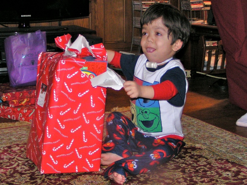 Kiran opening presents last Christmas
